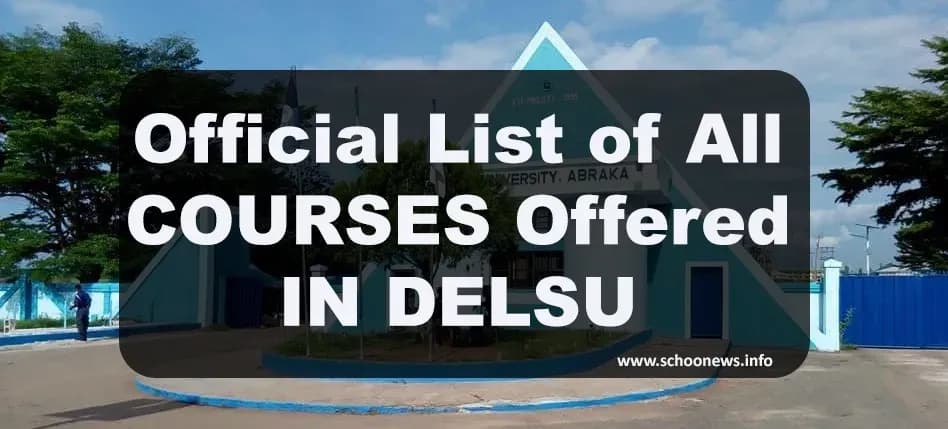 List Of All Undergraduate Courses in DELSU 2026/2027
